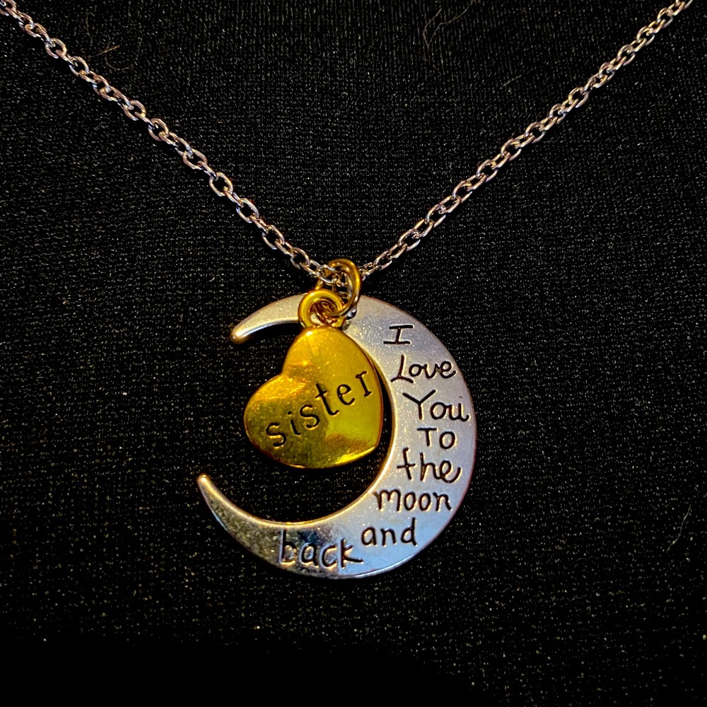 BOGO all jewelry Sister to the moon and back necklace
